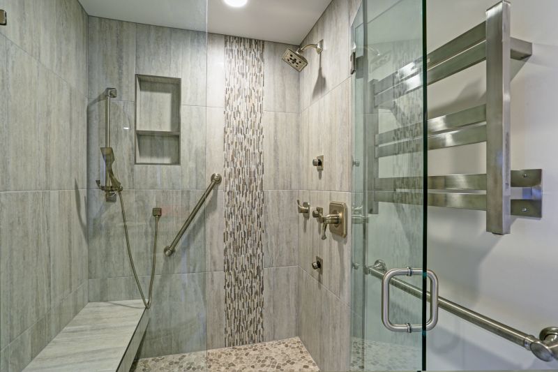 Corner Shower with Curved Glass